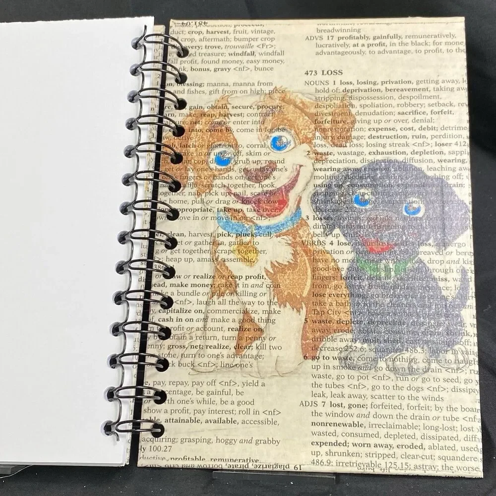 Journal Unique Dog Lover Designs Handmade Upcycle Spiral Notebook Best Friend